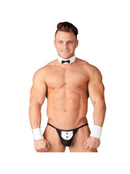 Tanga less Masculina de Mayordomo + Cuello y puños blancos