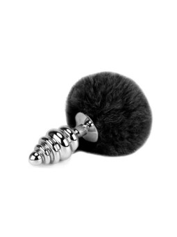 Plug Anal Escalonado Cola de Conejo Negra