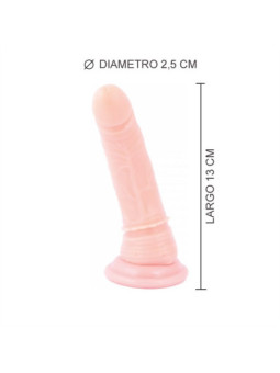 (13 cm x 2,5 Ø) Suck Anal Pene Curvo Piel