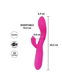 Chamaeleon : Vibrador con estimulador de clitoris y 10 modos de vibracion y 5 velocidades