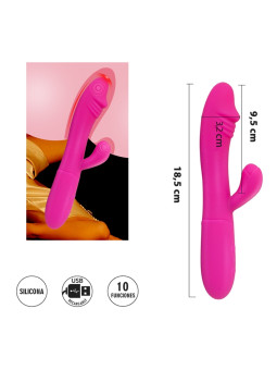 Pegasus : Vibrador de punto G con estimulador y 10 funciones de vibracion y 5 velocidades