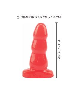 (13 cm x 3,5 Ø) Plug Anal Escalonado Rojo