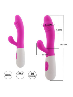 Capricornus : Vibrador con estimulador de clitoris con 10 funciones de vibracion