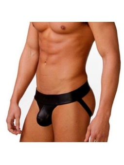 (L) Suspensor de Cuero Masculino Negro